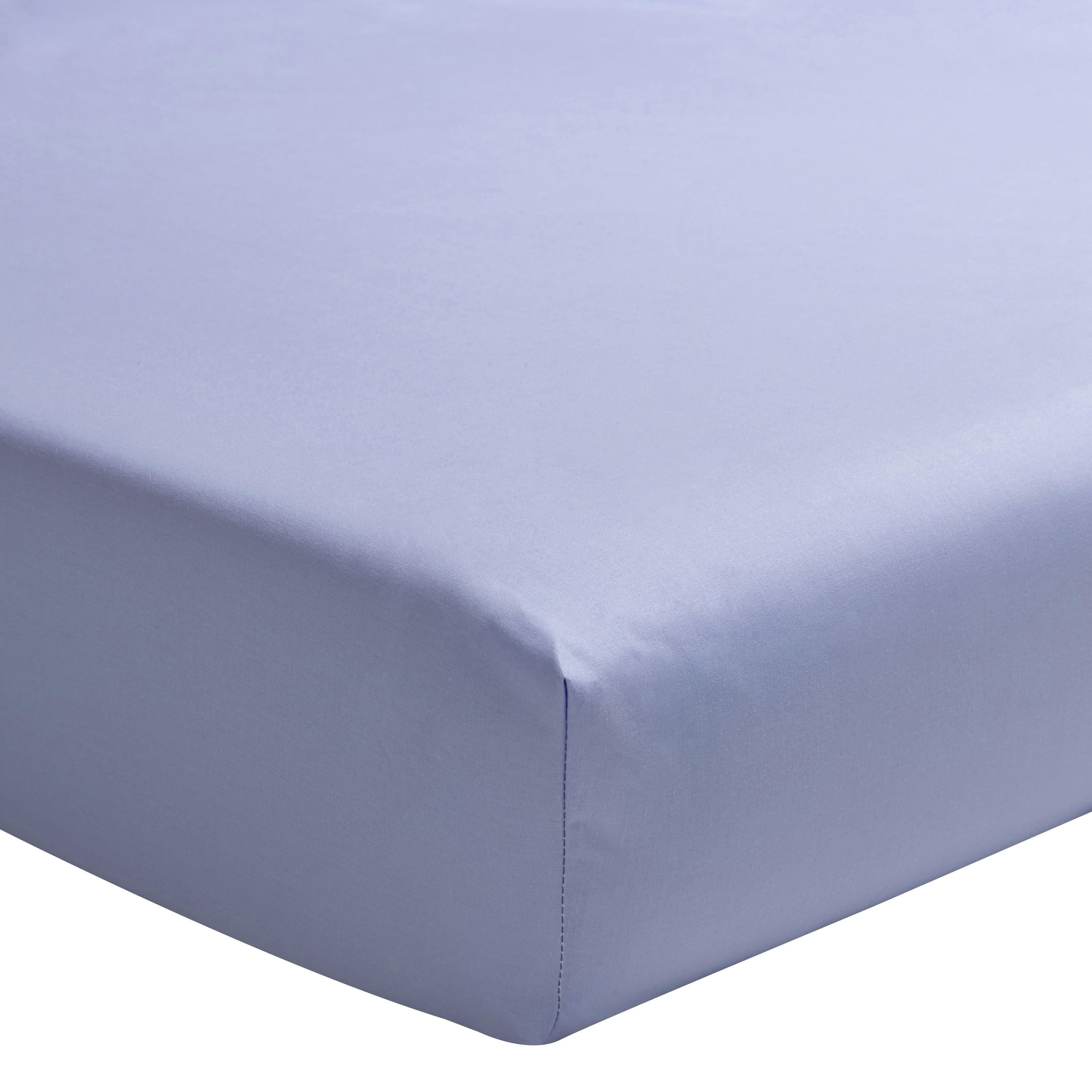 ROYAL LINE - Drap housse uni en percale de coton bleu  140x190