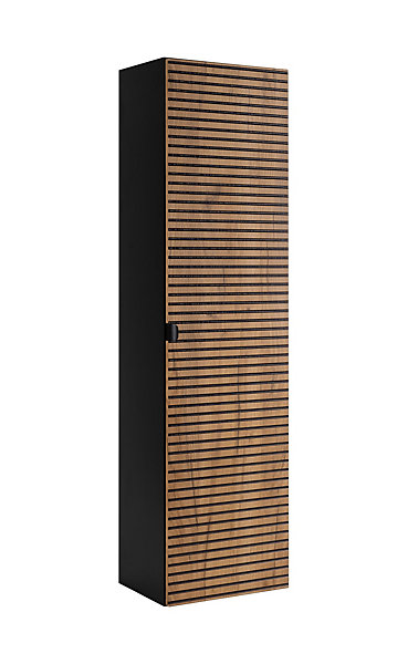 Meuble de salle de bain, Noir Mat, 35 x 136 x 27 cm, poignée noire
