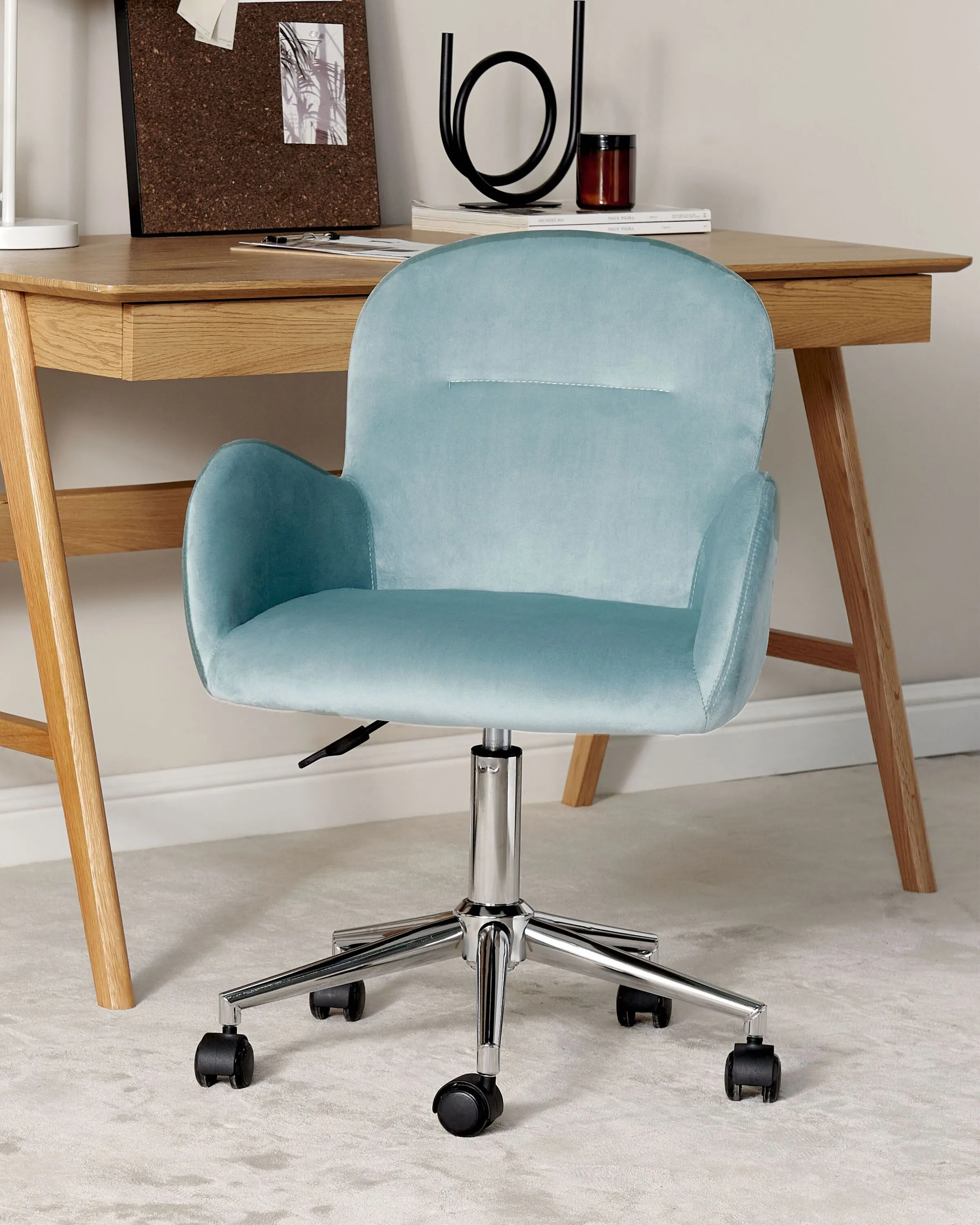 Desk Chair PRIDDY Velvet Mint Green