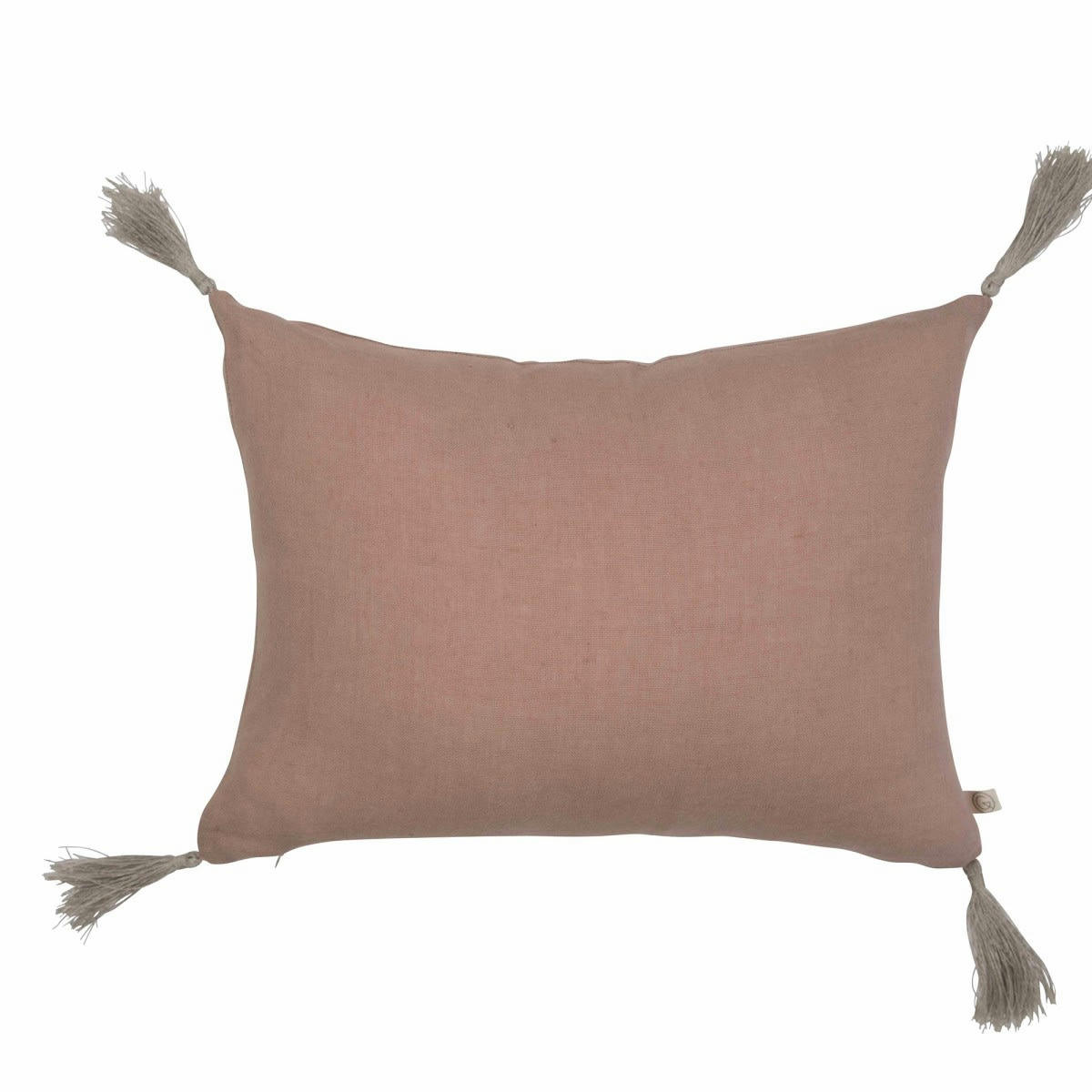LES ESSENTIELS - Housse de coussin en lin lavé rose 25x35