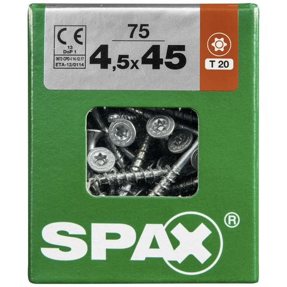 Universalschraube, 4,5 mm, Stahl, 75 Stk., TRX 4,5x45 L