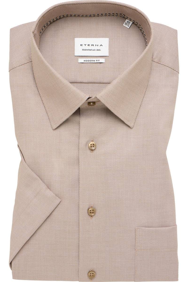ETERNA Modern Fit Hemd beige, Strukturiert