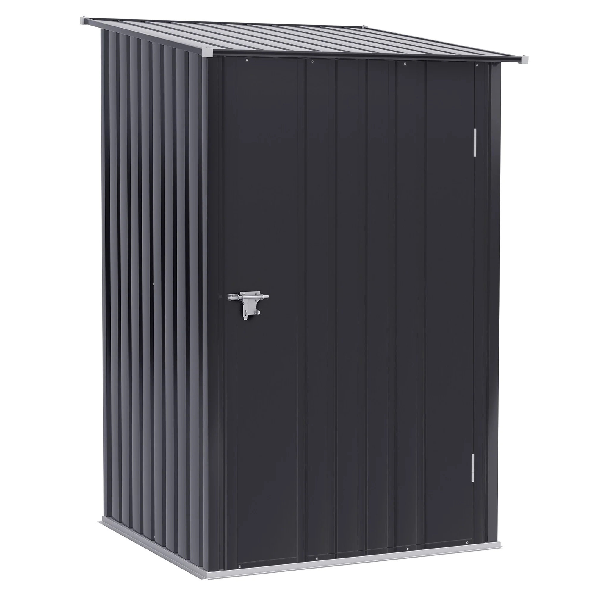Outdoor Rust-proof Metal Storage Shed with Lockable Door & Tilted Roof Water-proof Tool Shed Garden Shed, Air Vents