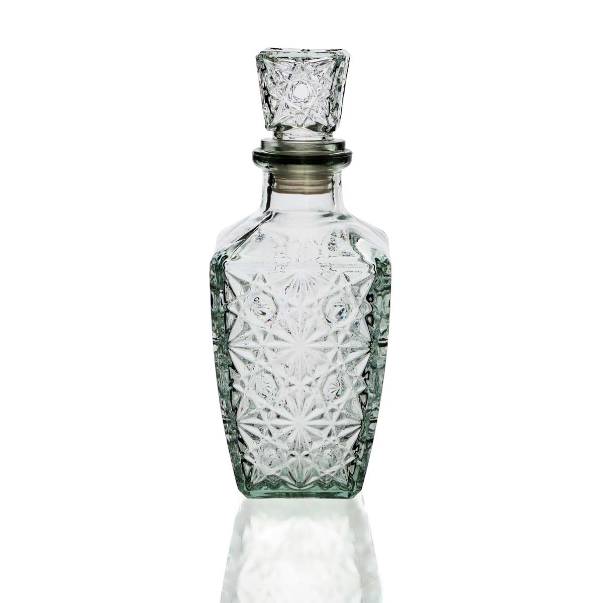 Garrafa de licor retangular em vidro