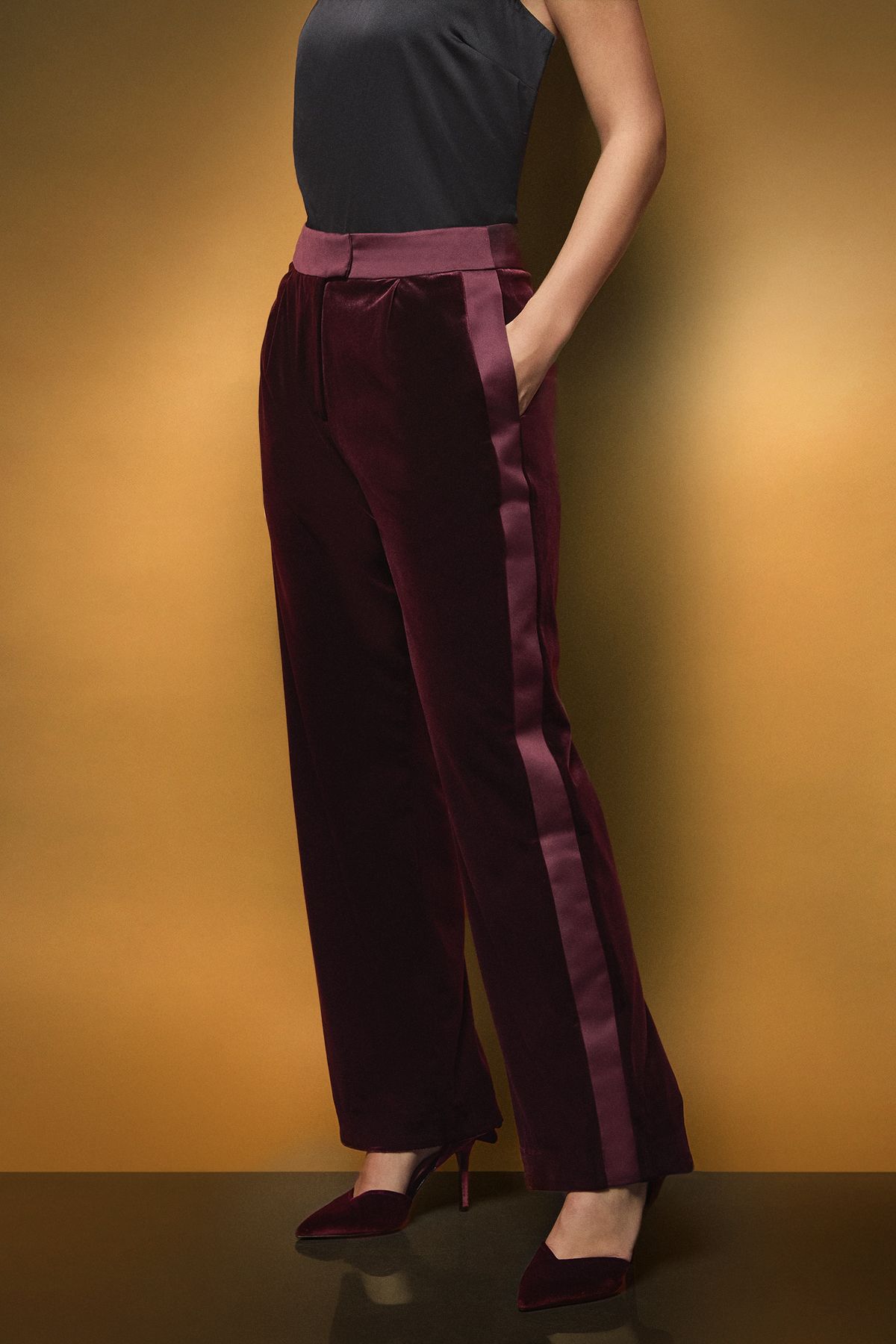 Coast Velvet Twill Side Panel Trouser