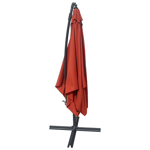 Parasol déporté MOLOKAI carré 2,7x2,7m terracotta   housse - HAPPY GARDEN