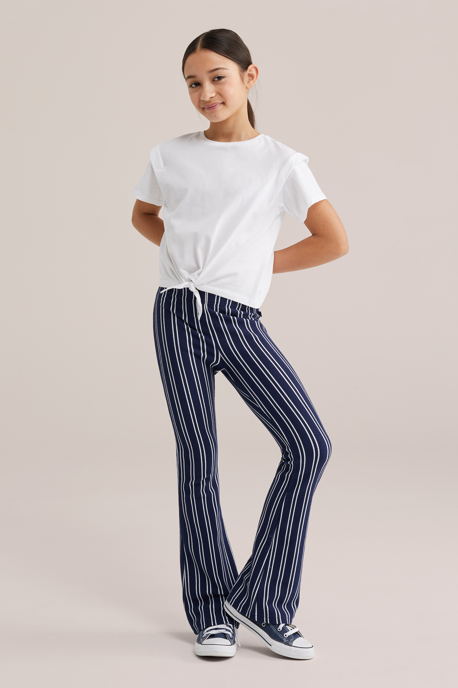 Meisjes flared legging met structuur