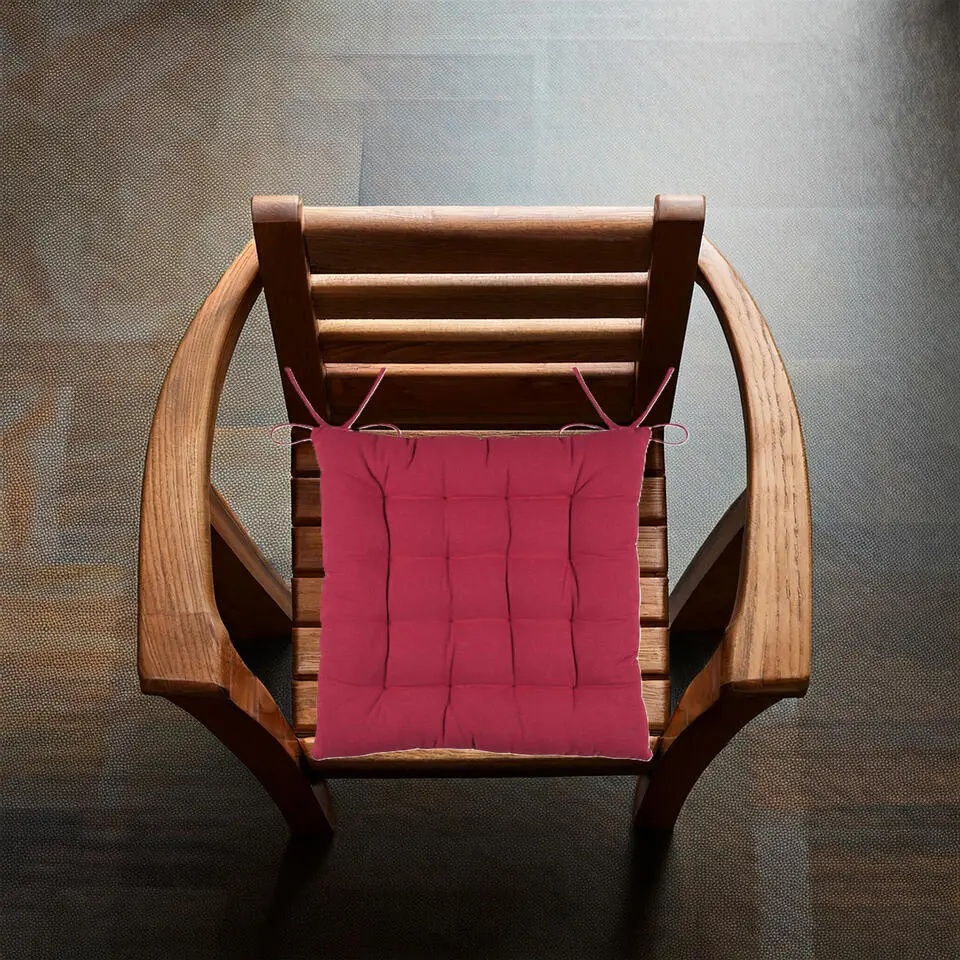 Stof Textile stoelkussens - rood - 38 x 38 x 3.5 cm