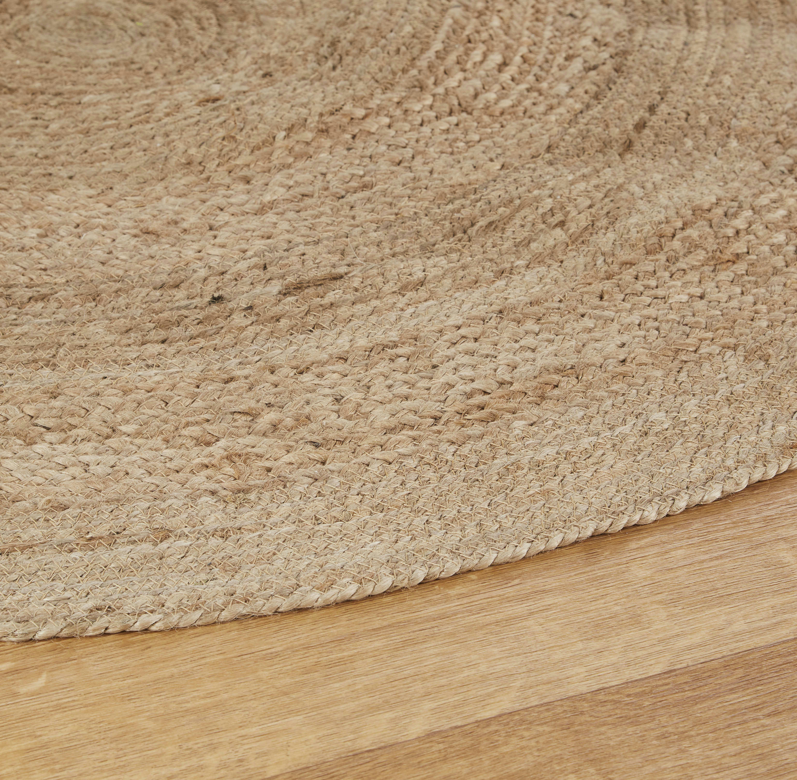 BRAGA - Tapis rond en jute tissé marron D120