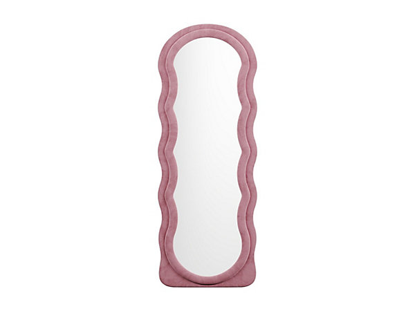 Miroir organique en velours - L. 65 x H. 170 cm - Rose - AYANI