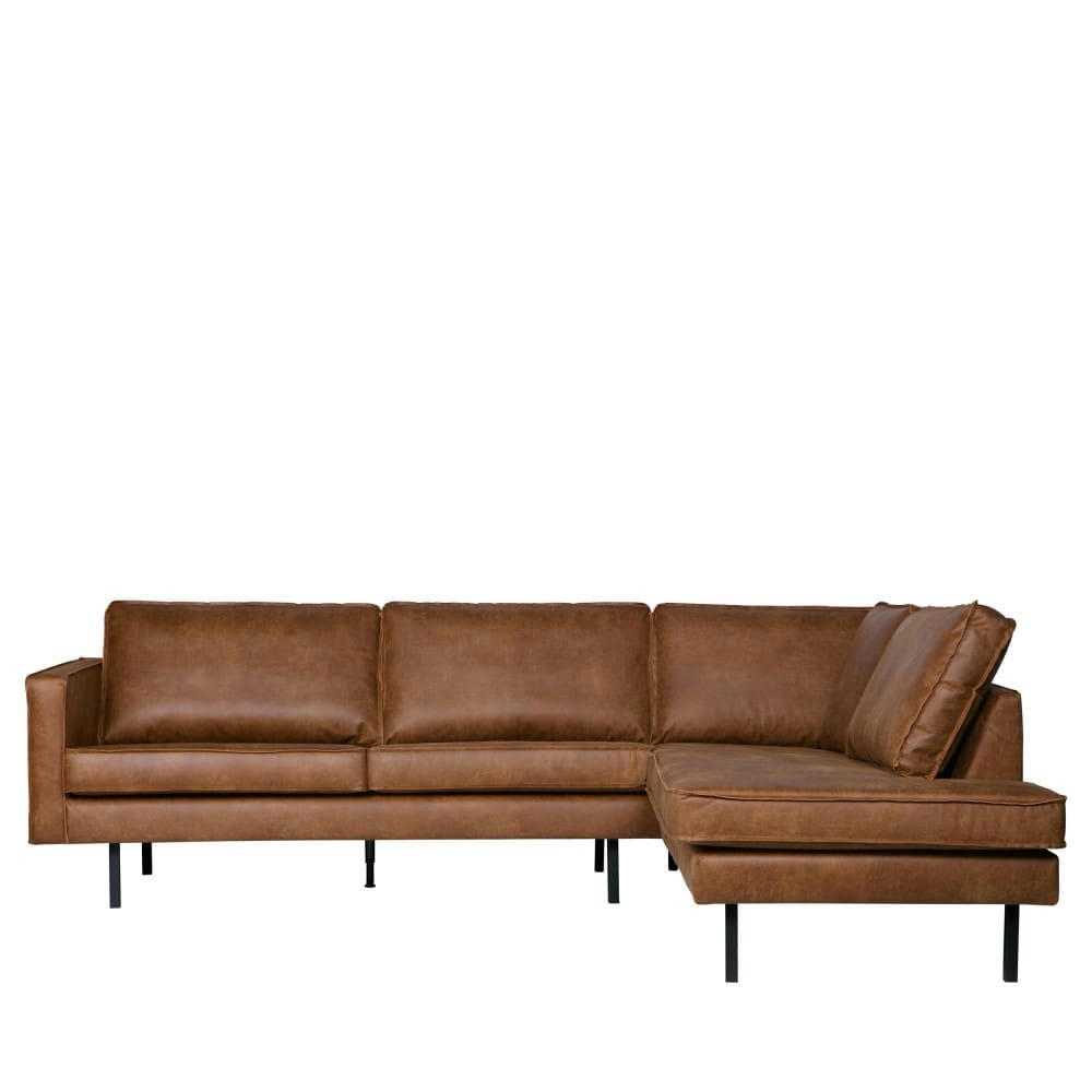 BRONCO - Canapé d'angle droit vintage cognac