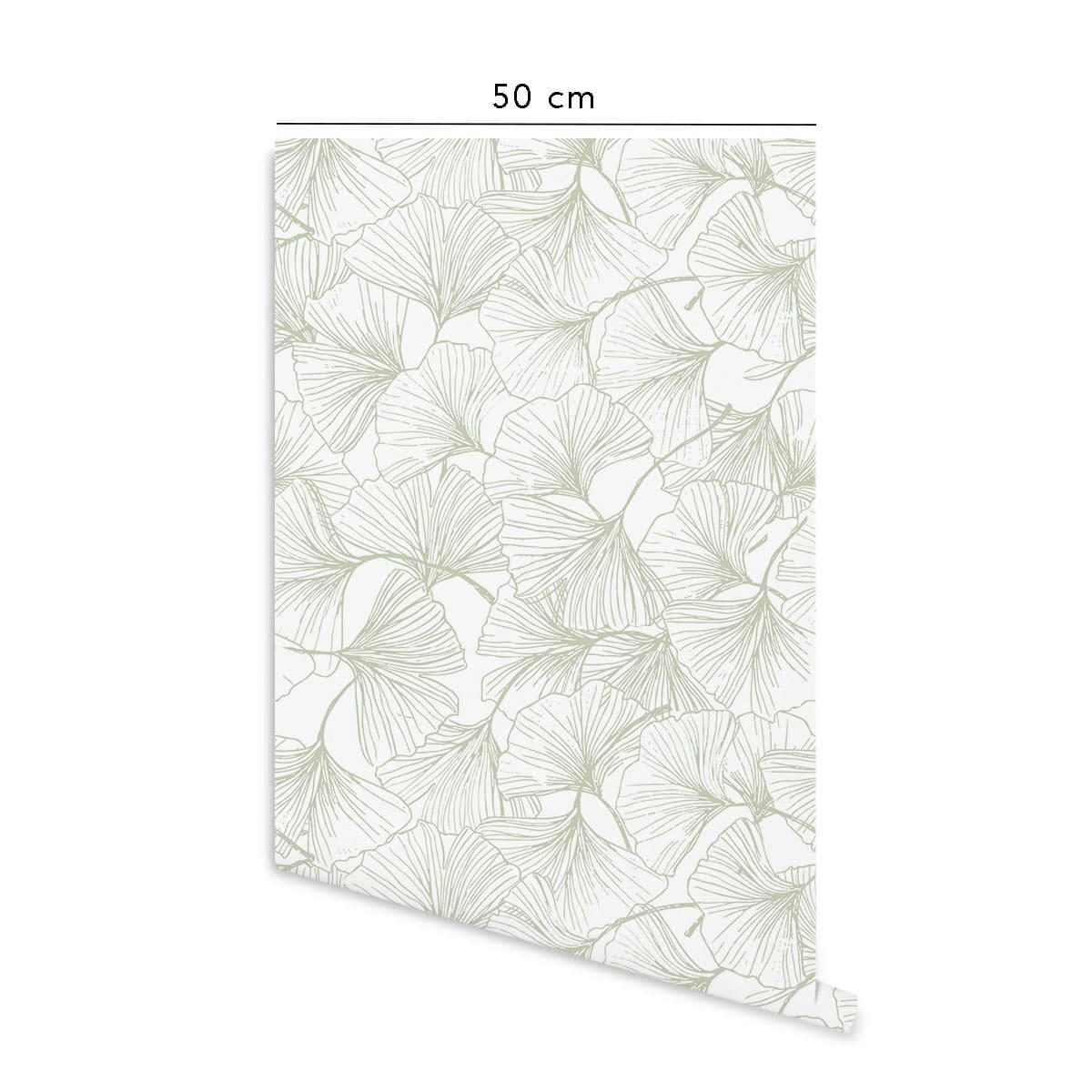 GINGKO - Papier peint vinyle adhésif sauge 50x300 cm