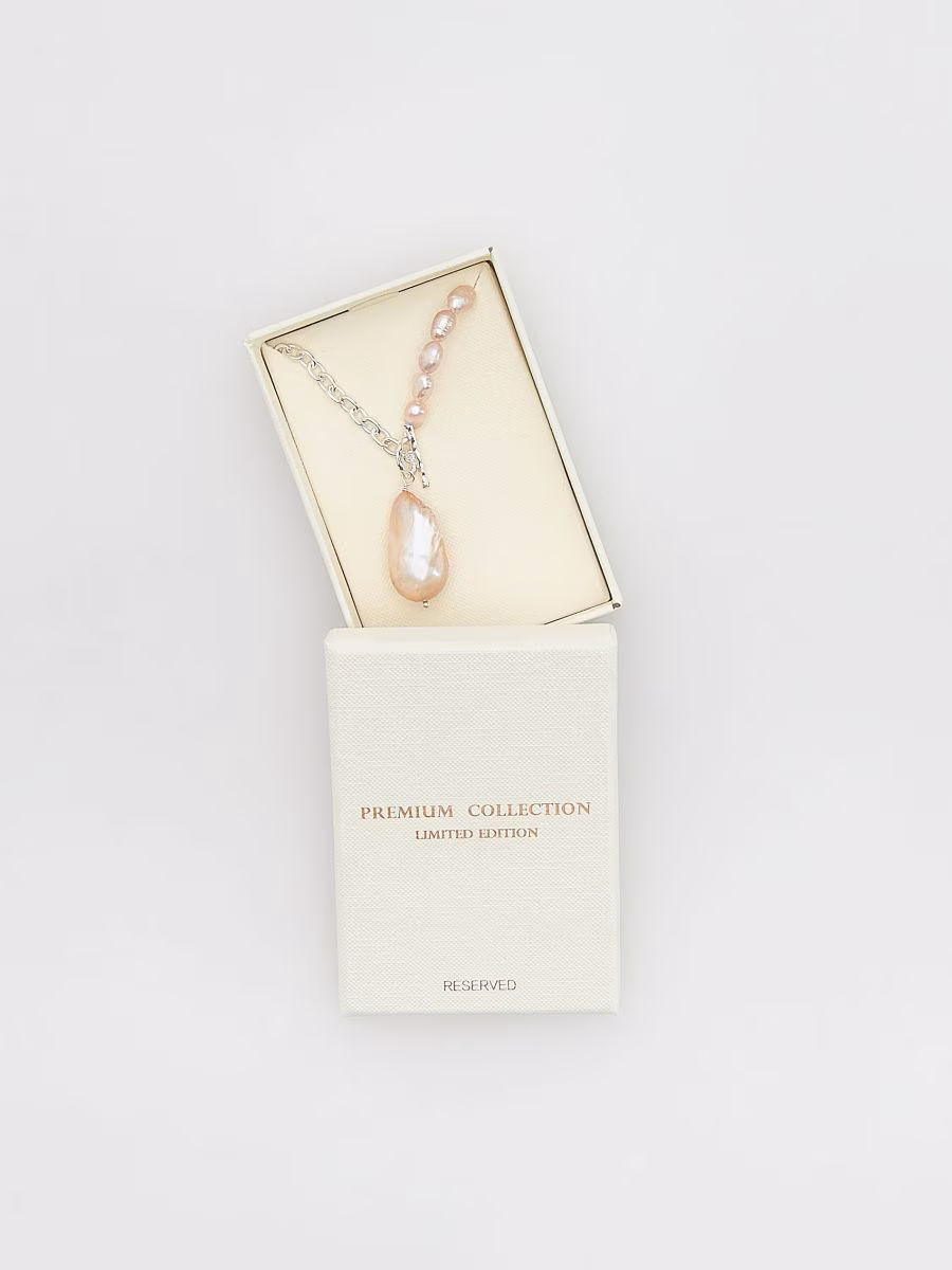 Silver-Plated Necklace With Natural Pearls