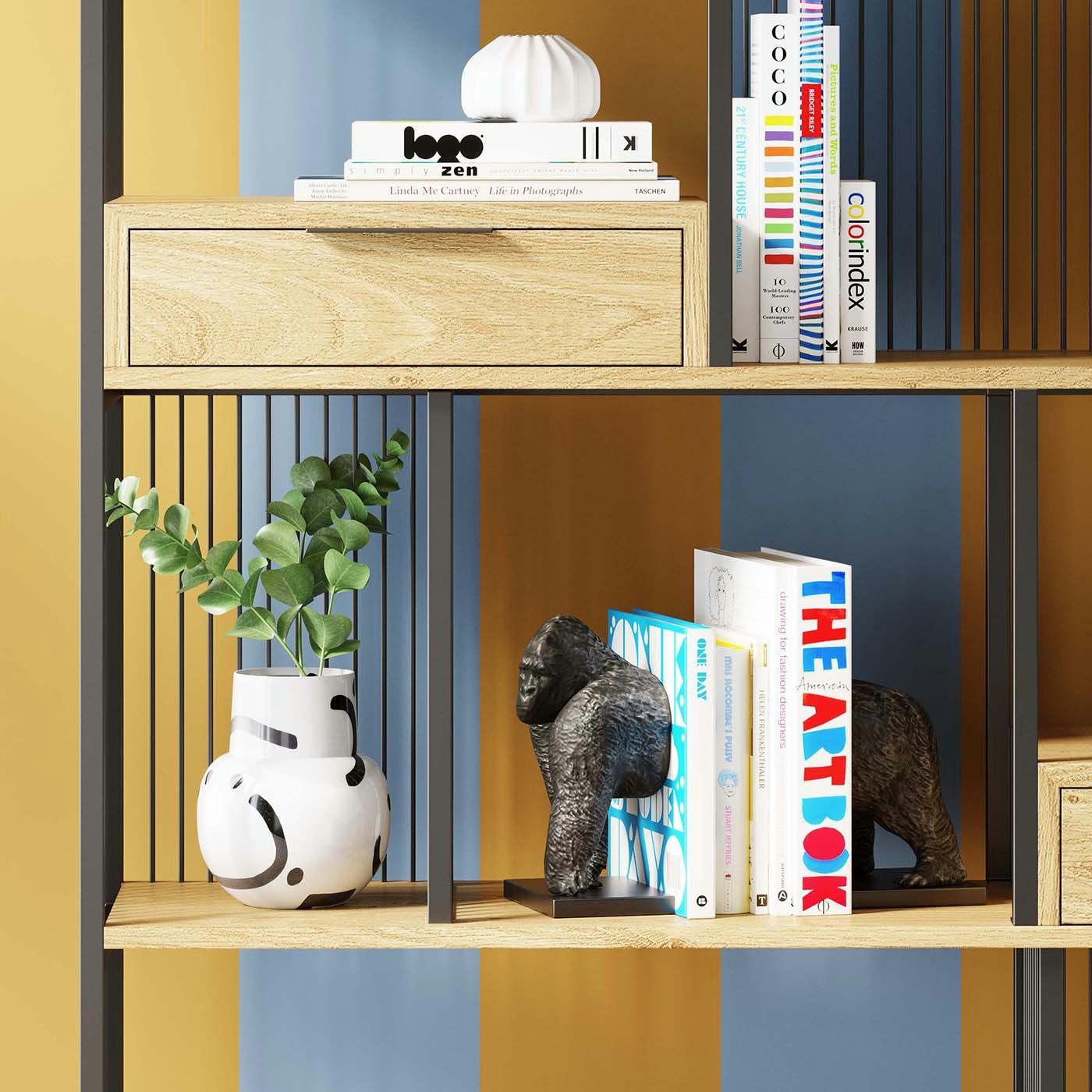 - Serre-livres gorille en polyrésine noire