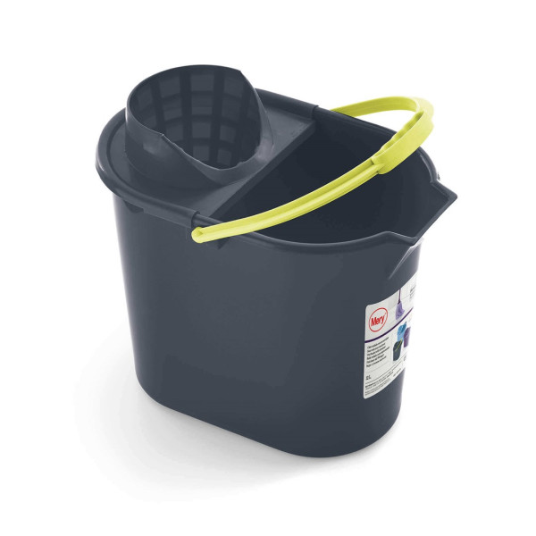 Owalne wiadro z wyciskaczem Mery - 12 ltr, Szary