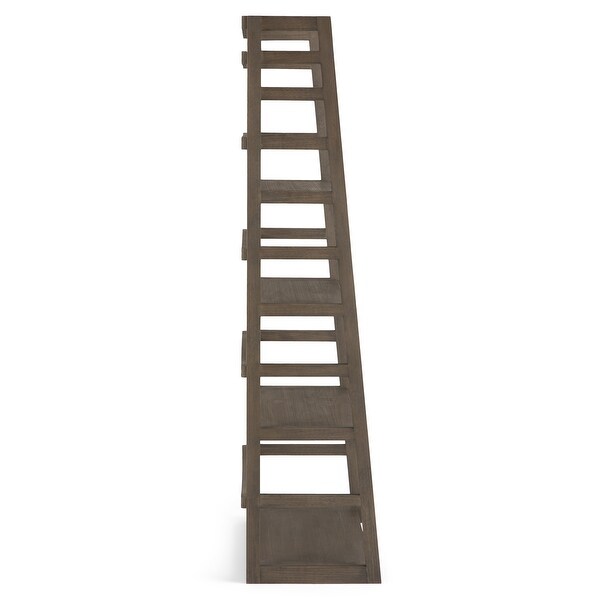 WYNDENHALL Normandy SOLID WOOD 63 inch x 30 inch Transitional Ladder Shelf Bookcase - 30"w x 15.9"d x 63"h