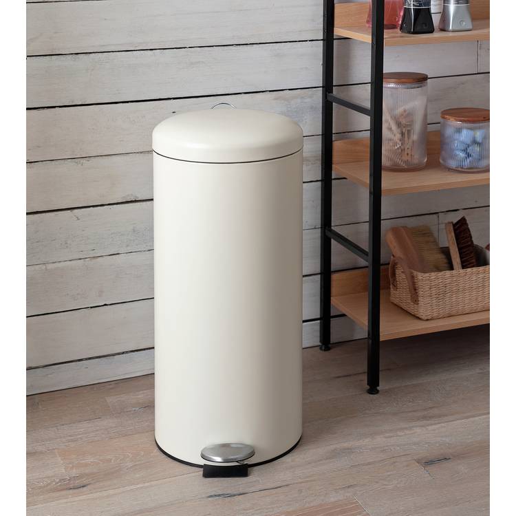 Habitat 30 Litre Round Kitchen Pedal Bin - Matt Cream