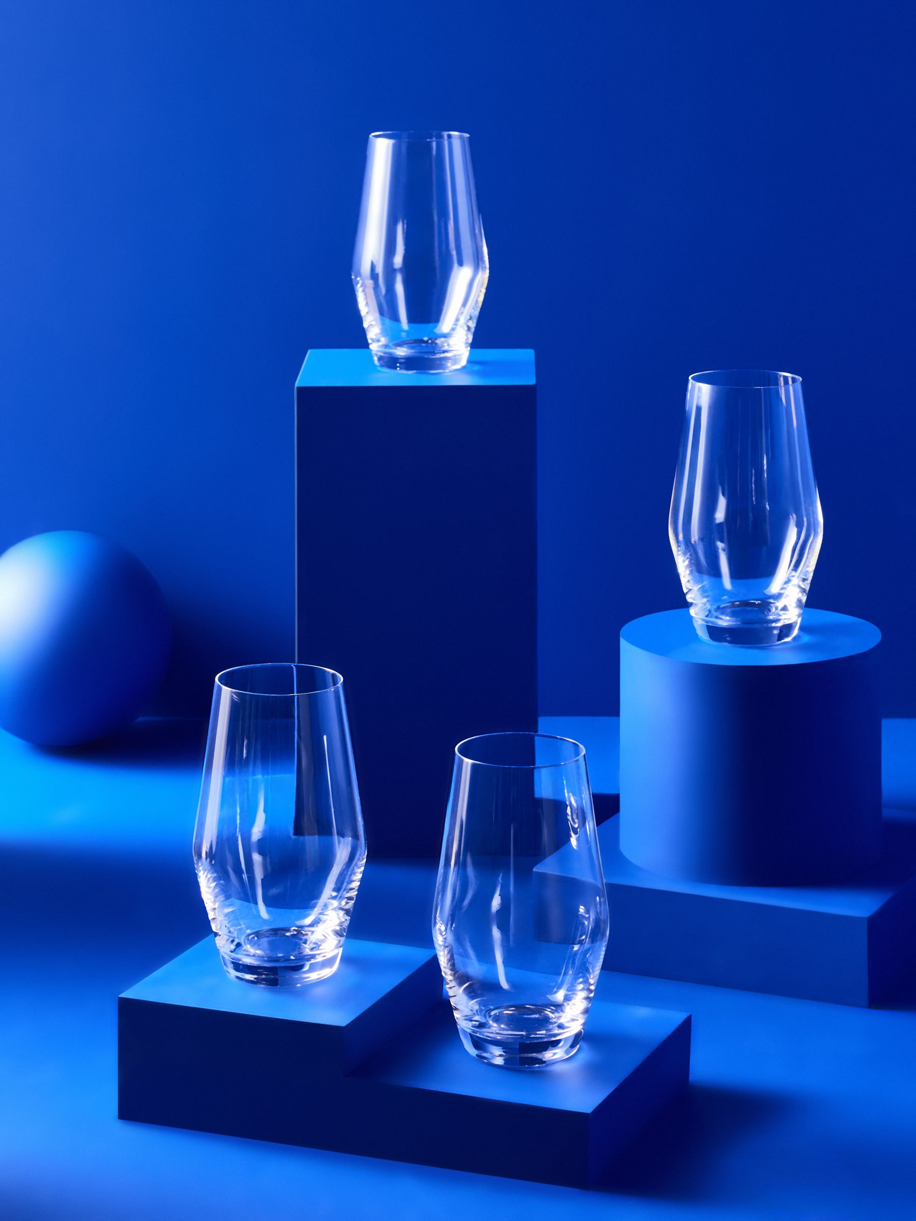 Velma Crystal Tapered Tumbler Glasses in Clear