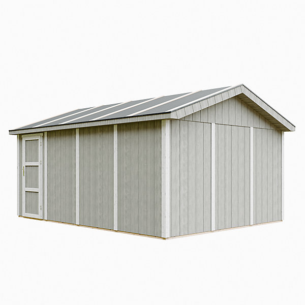 Garage QUALITé PREMIUM 17 m² - L378xl530 cm- garage pour auto, moto, vélos, machines de jardinage - M991B-TUNDRA GREY - Timbela