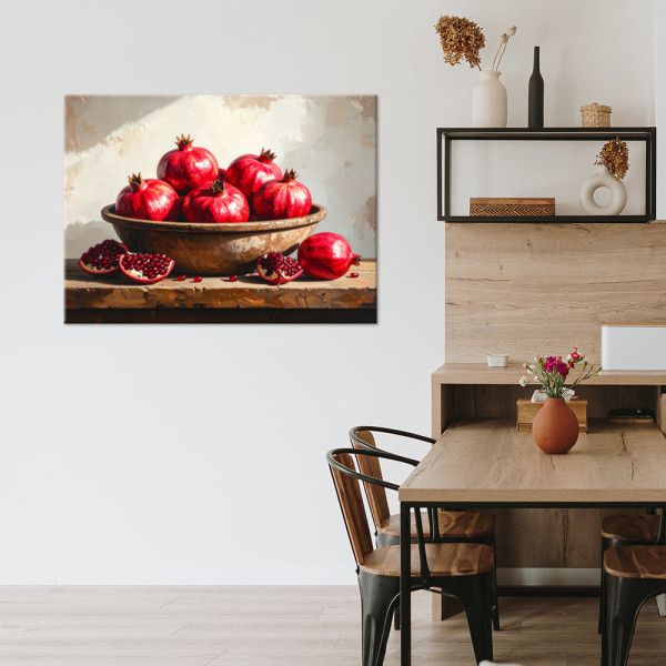 Obraz do kuchni jadalni restauracji, Granaty owoce natura 30x20