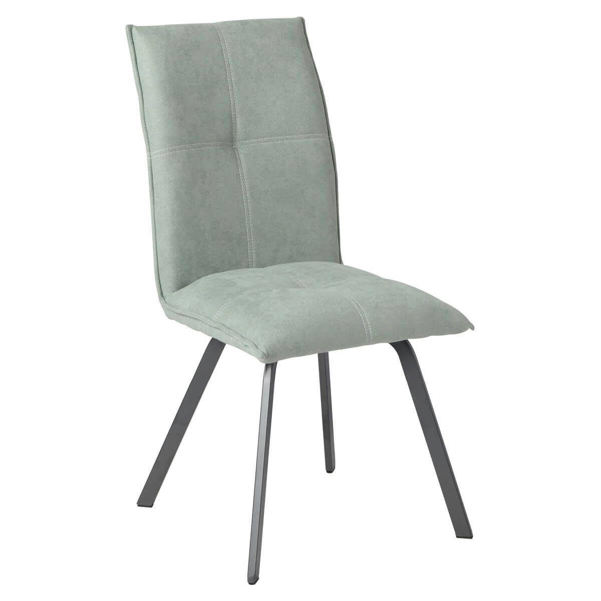 BISPO - Lot  de 2 chaises tissu coloris vert d'eau
