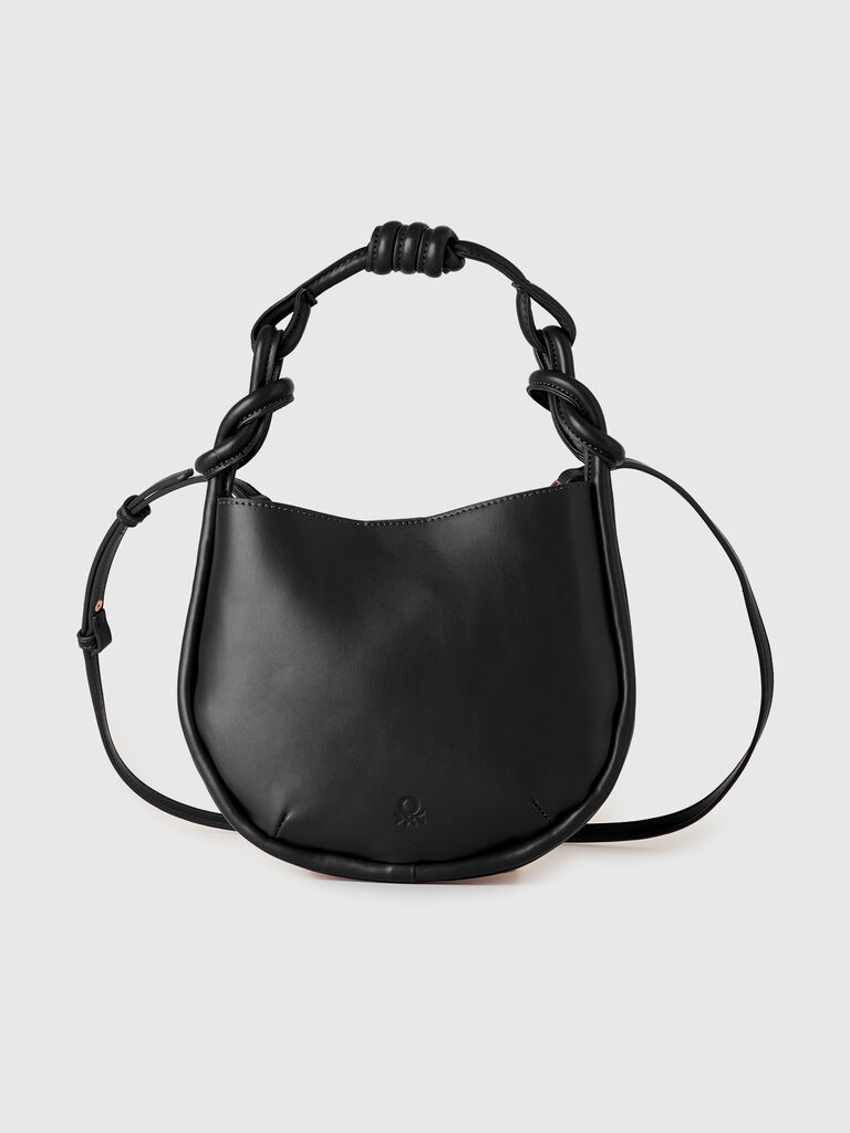 Mini black hobo bag