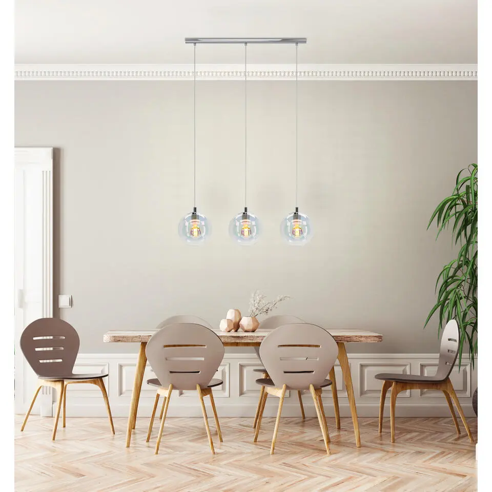 EGLO Ariscani 2 Hanglamp - E27 - 76,5 cm - gekleurd glas - Chroom