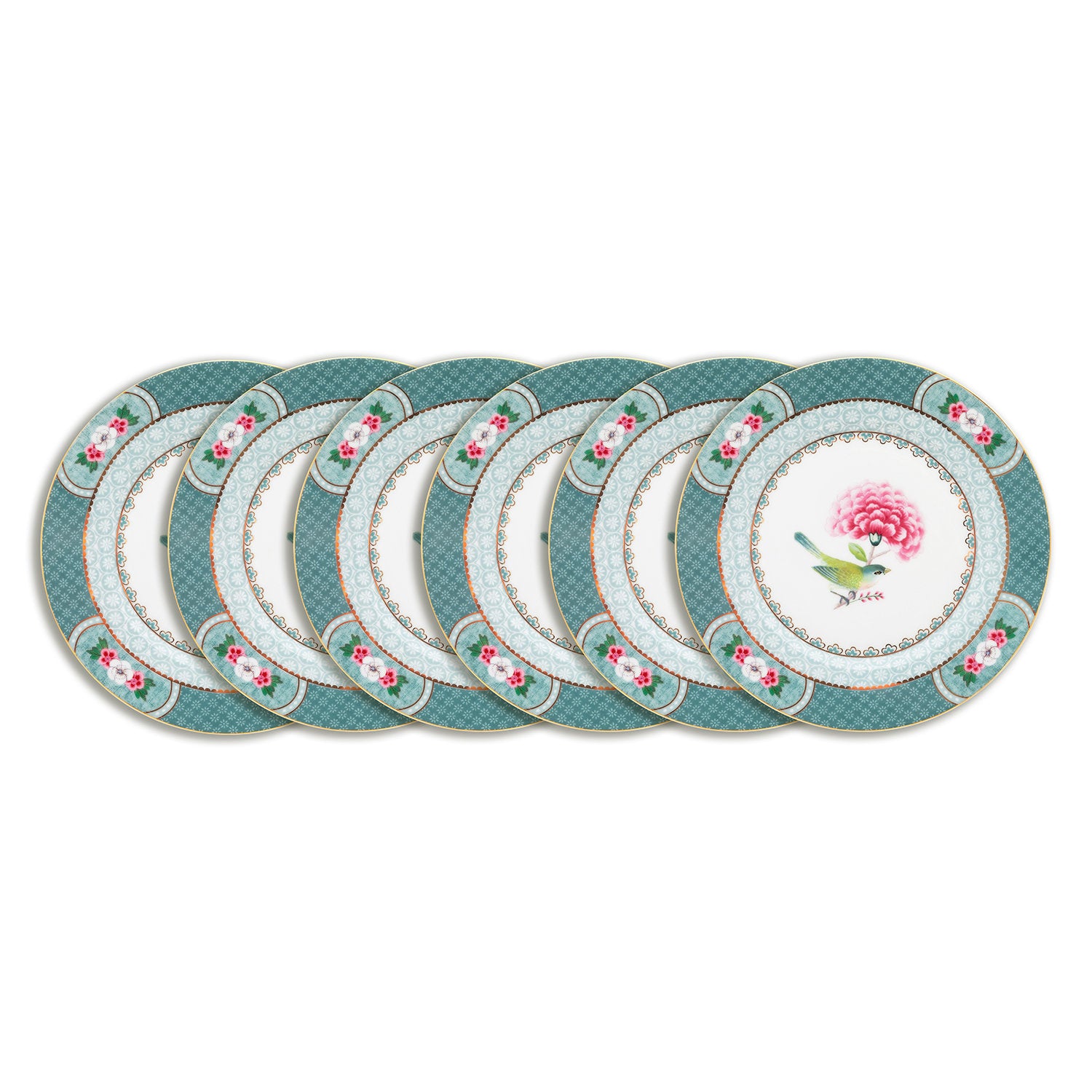 Pip Studio - Blushing Birds Borden - Servies set van 6 - 17cm
