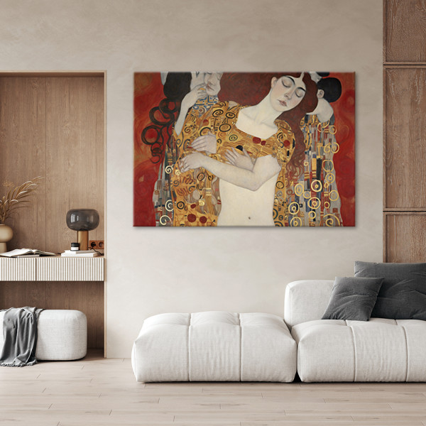 Feeby Obraz na płótnie, Pocałunek kobiet abstrakcja - G. Klimt 60x40