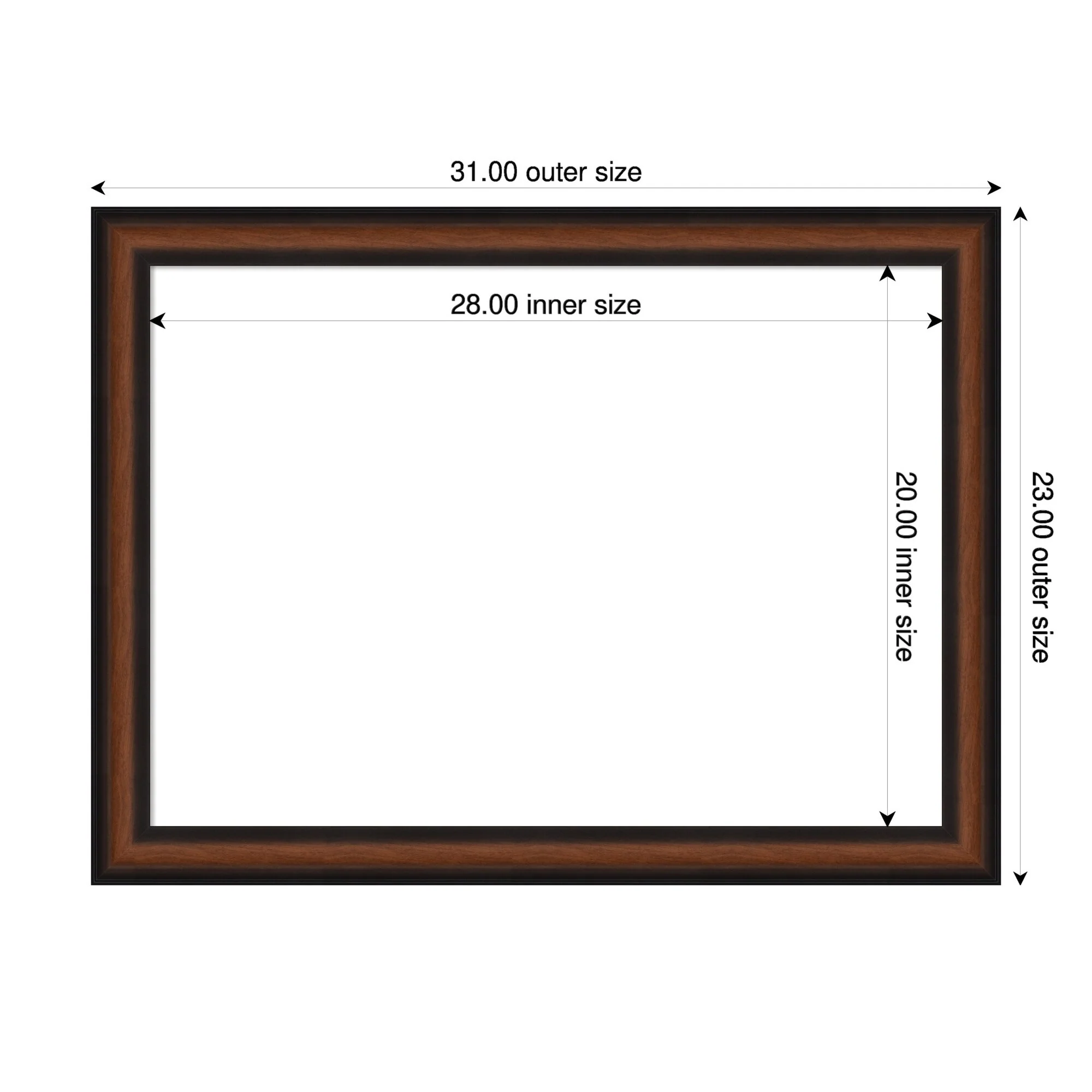 Amanti Art Yale Walnut Framed Dry Erase Magnetic Board