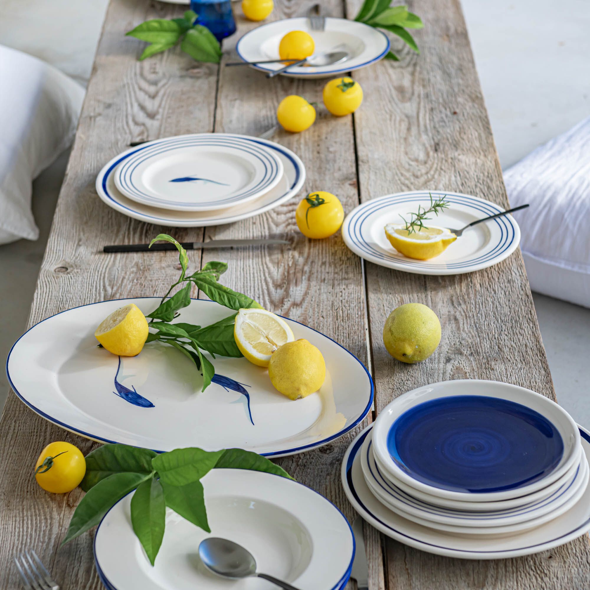 ANCHOVA - Assiette à dessert en faïence D22cm - blanc