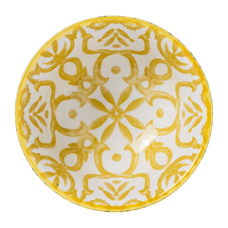 Schaaltje Nour - blauw/geel - &Oslash;9.2x4.8 cm