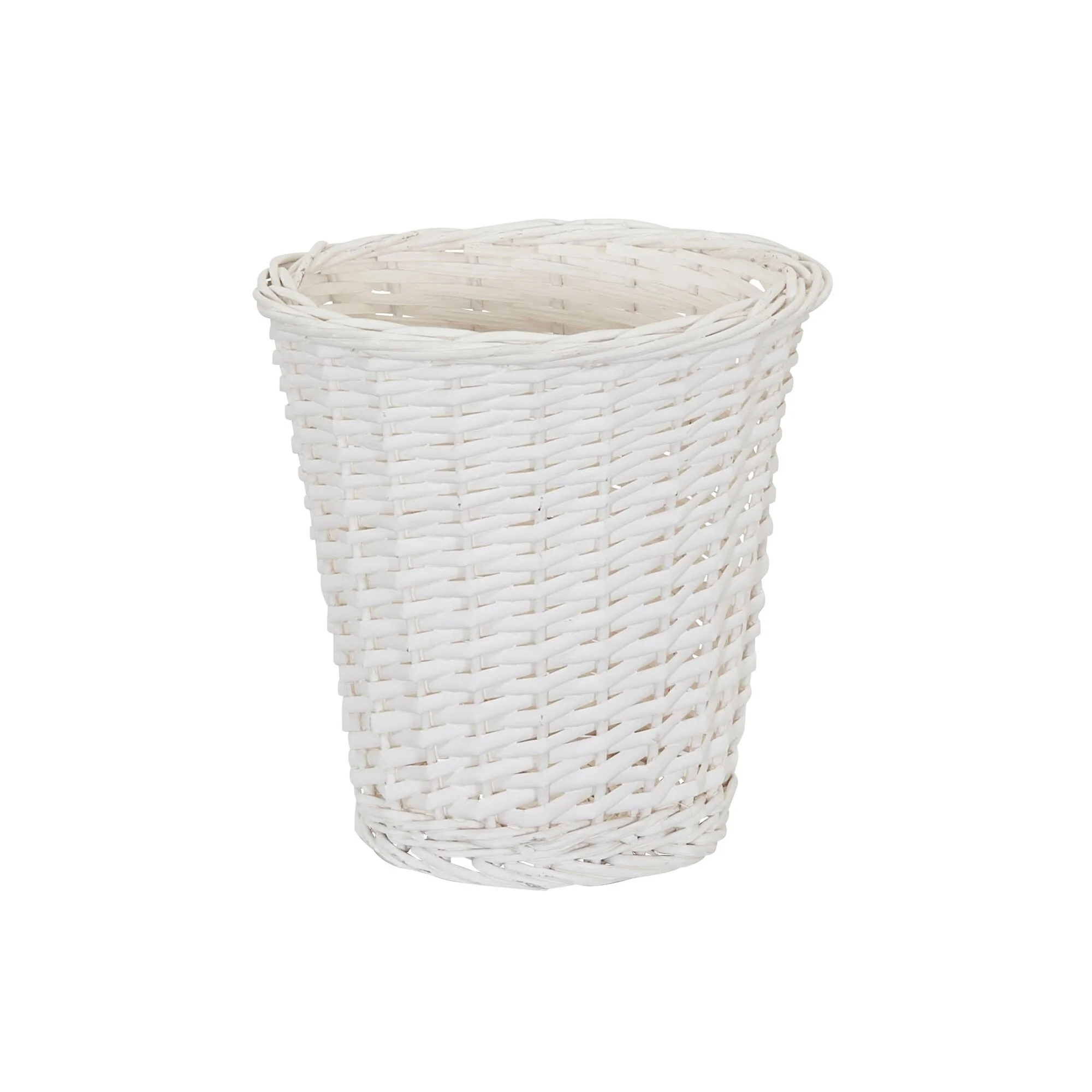 Household Essentials Willow Weave Wicker Waste Basket, White