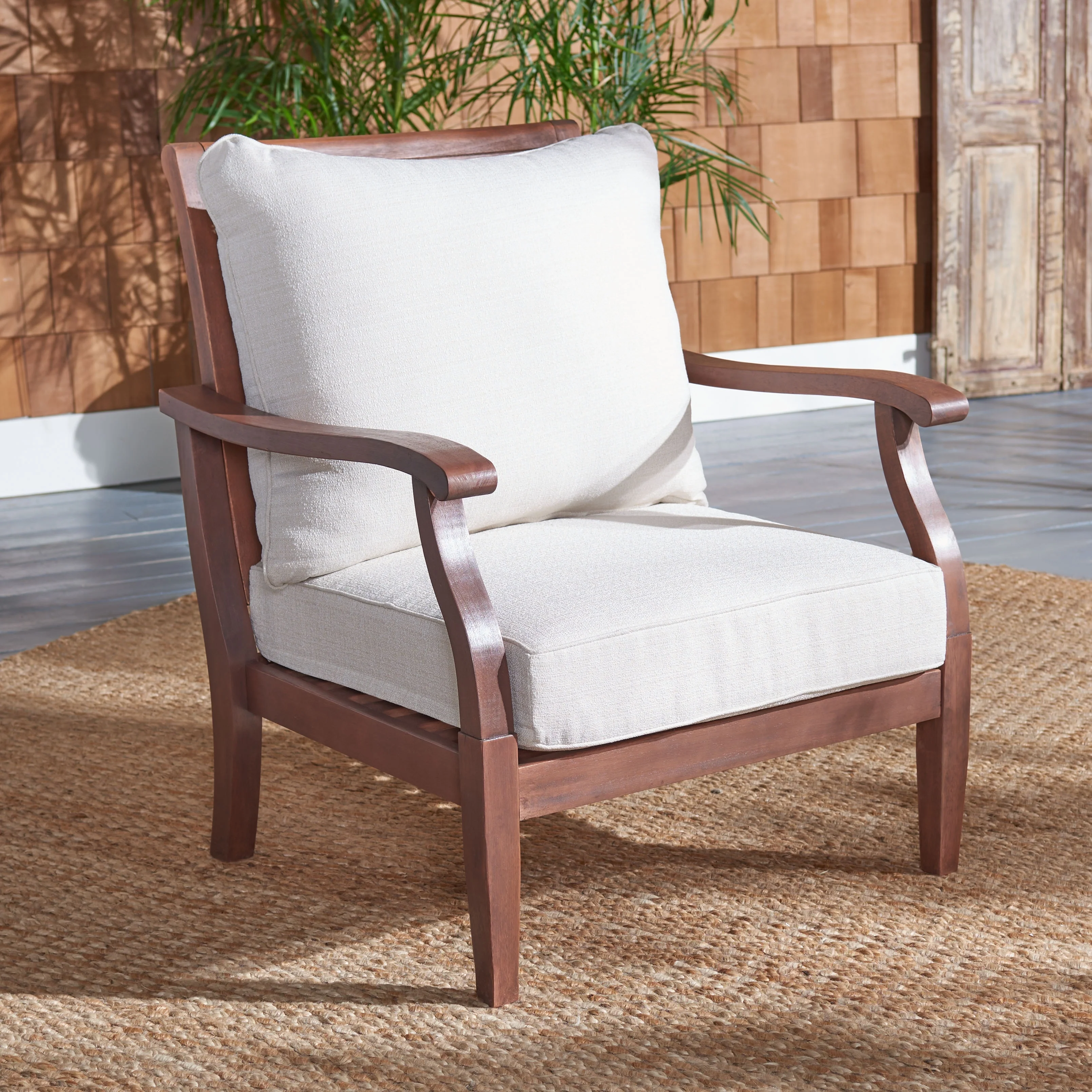 SAFAVIEH Couture Clotilde Outdoor Accent Chair - 33.1 W x 30.7 L x 37 H - 33W x 31D x 37H