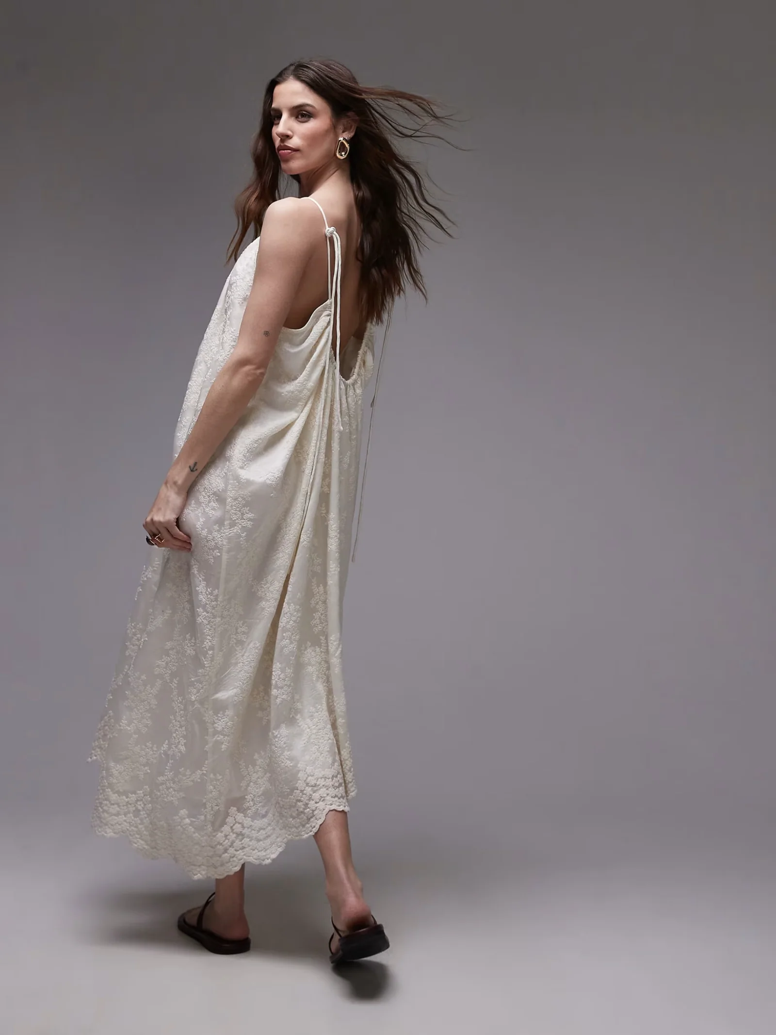 Embroidered Midi Dress