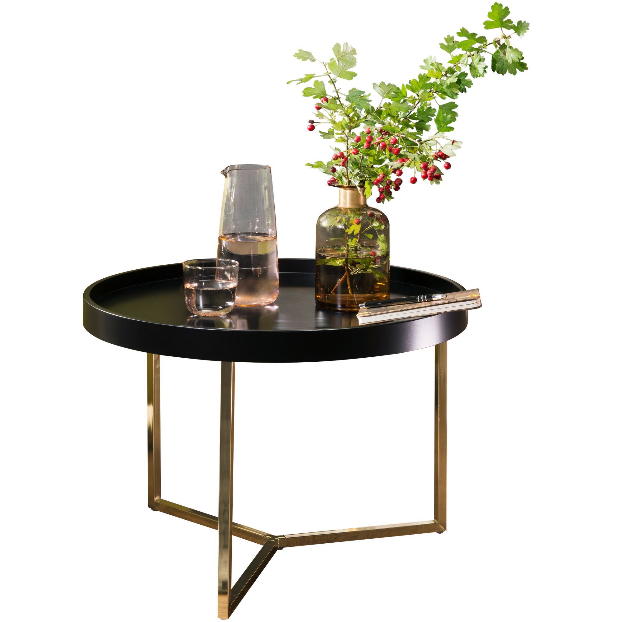 FineBuy Stolik kawowy metal czarny
