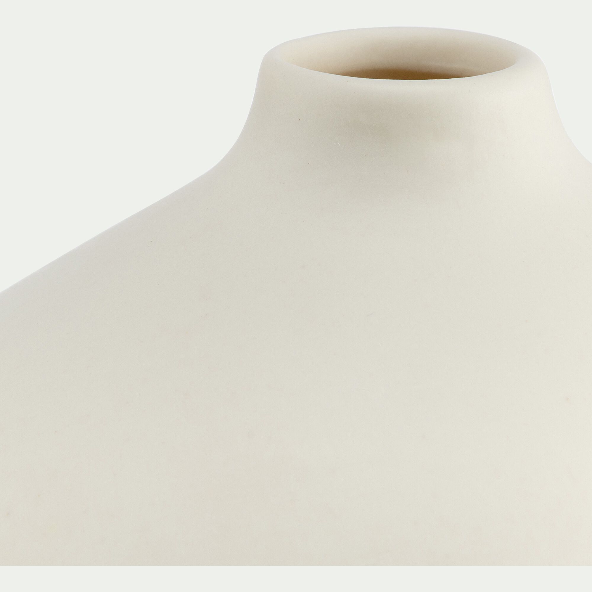 BEL - Vase asymétrique en grès - blanc H8,5cm