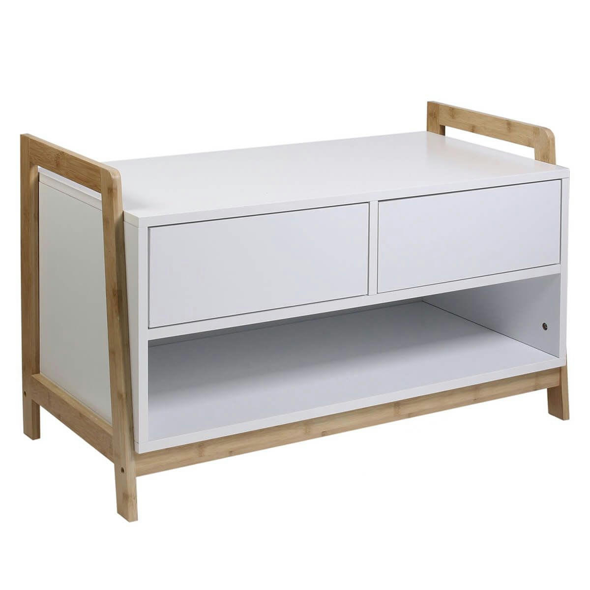 TARNBY - Meuble  de rangement naturel et blanc