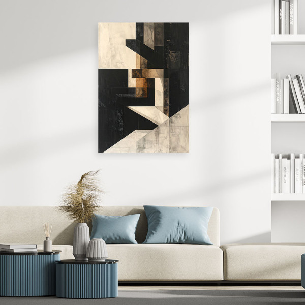 Czarno złoty obraz nowoczesny na płótnie do salonu biura sypialni, 20x30