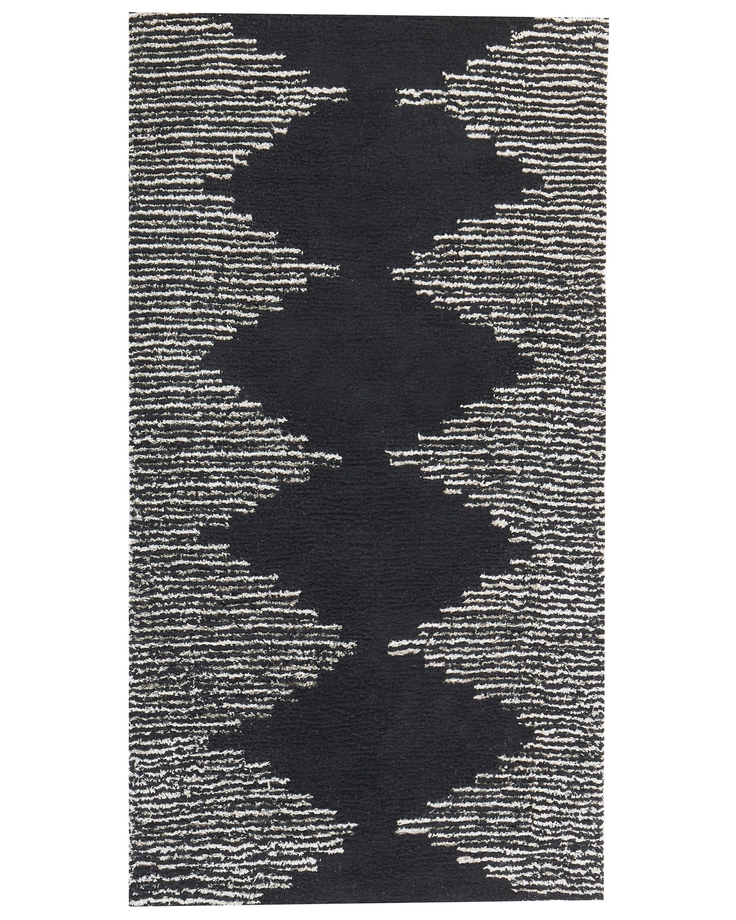 Dywan bawełniany 80x150 cm czarno-biały