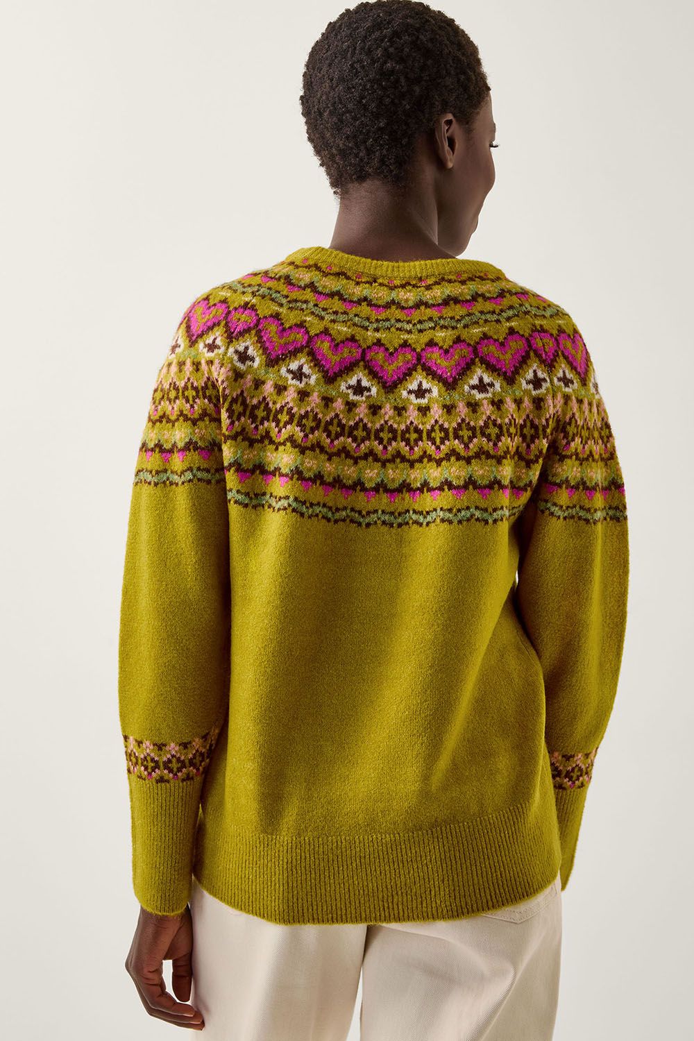 Monsoon Floy Fair Isle Jumper Green