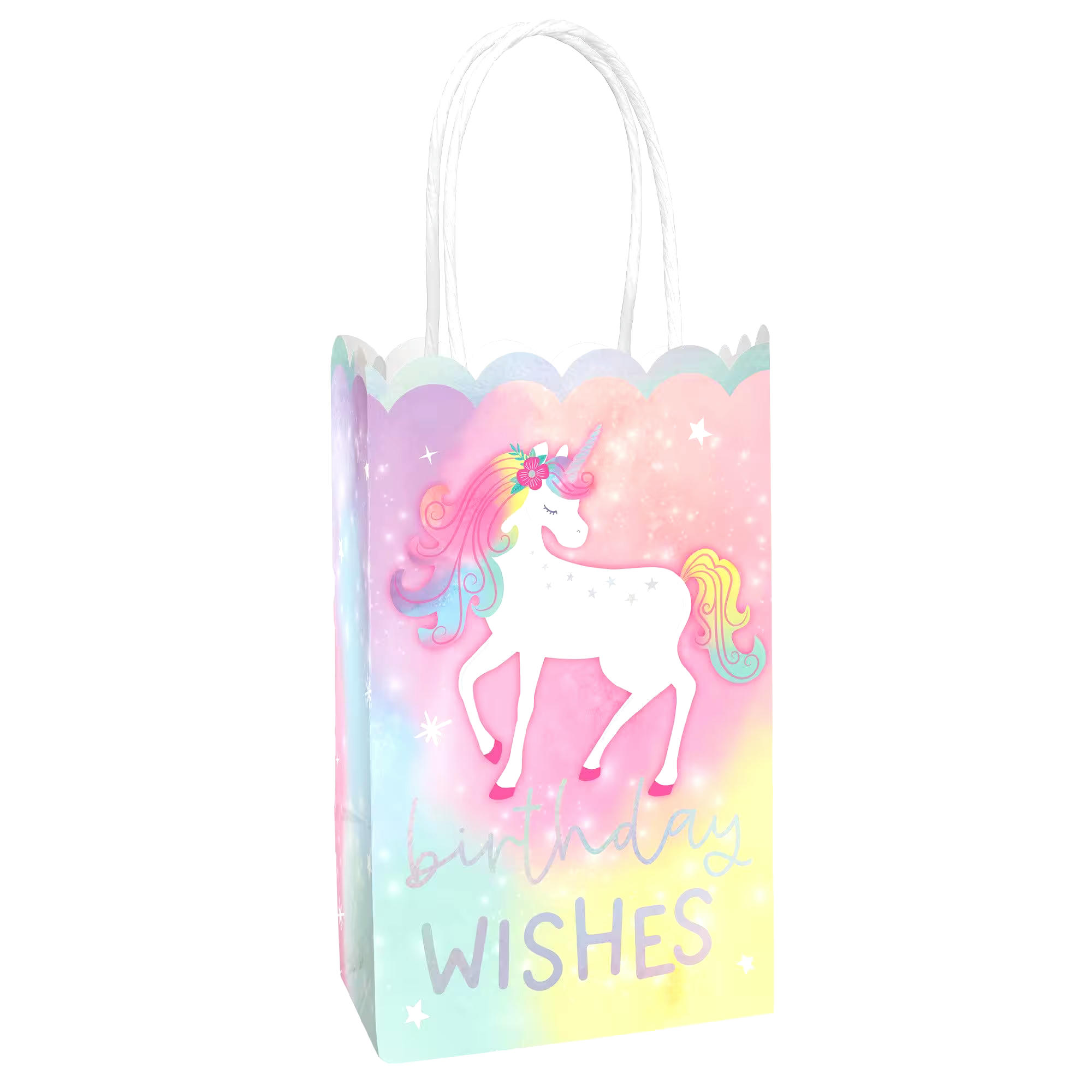 Enchanted Unicorn Glitter Kraft Bags, 8-pk