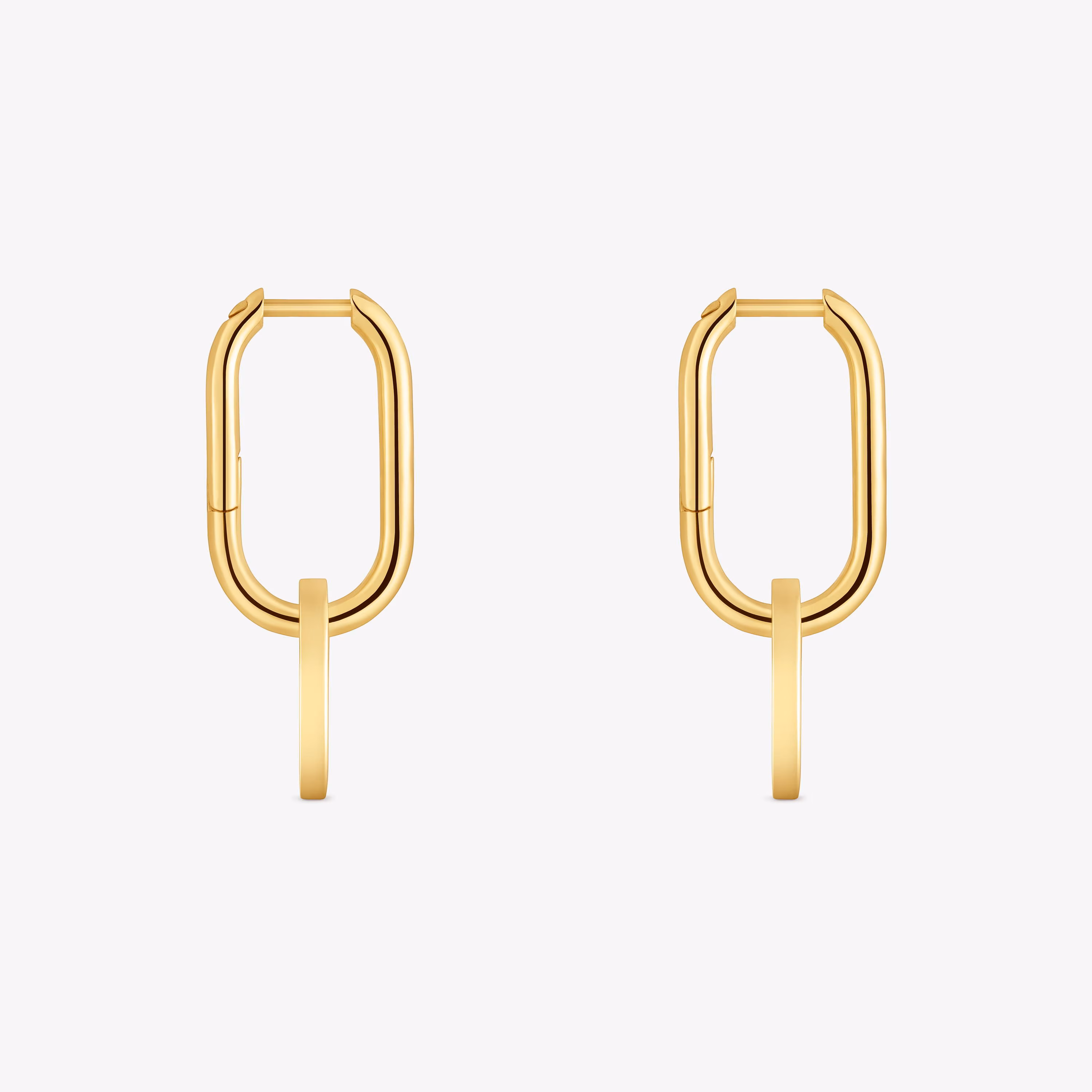 Pendientes de aro con baño de oro 18 kt sobre plata y espinelas Camille