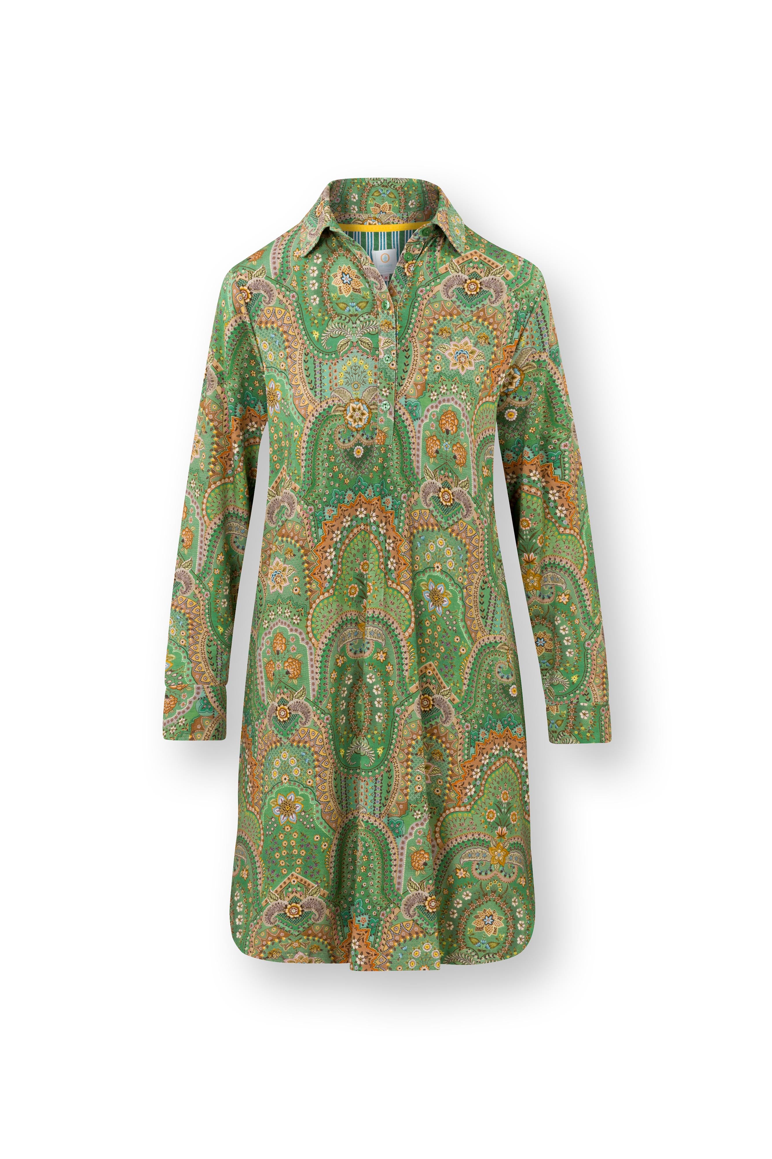 Pip Studio - Daaltje Nachthemd Lange Mouw Dames - Jabali - Groen - M