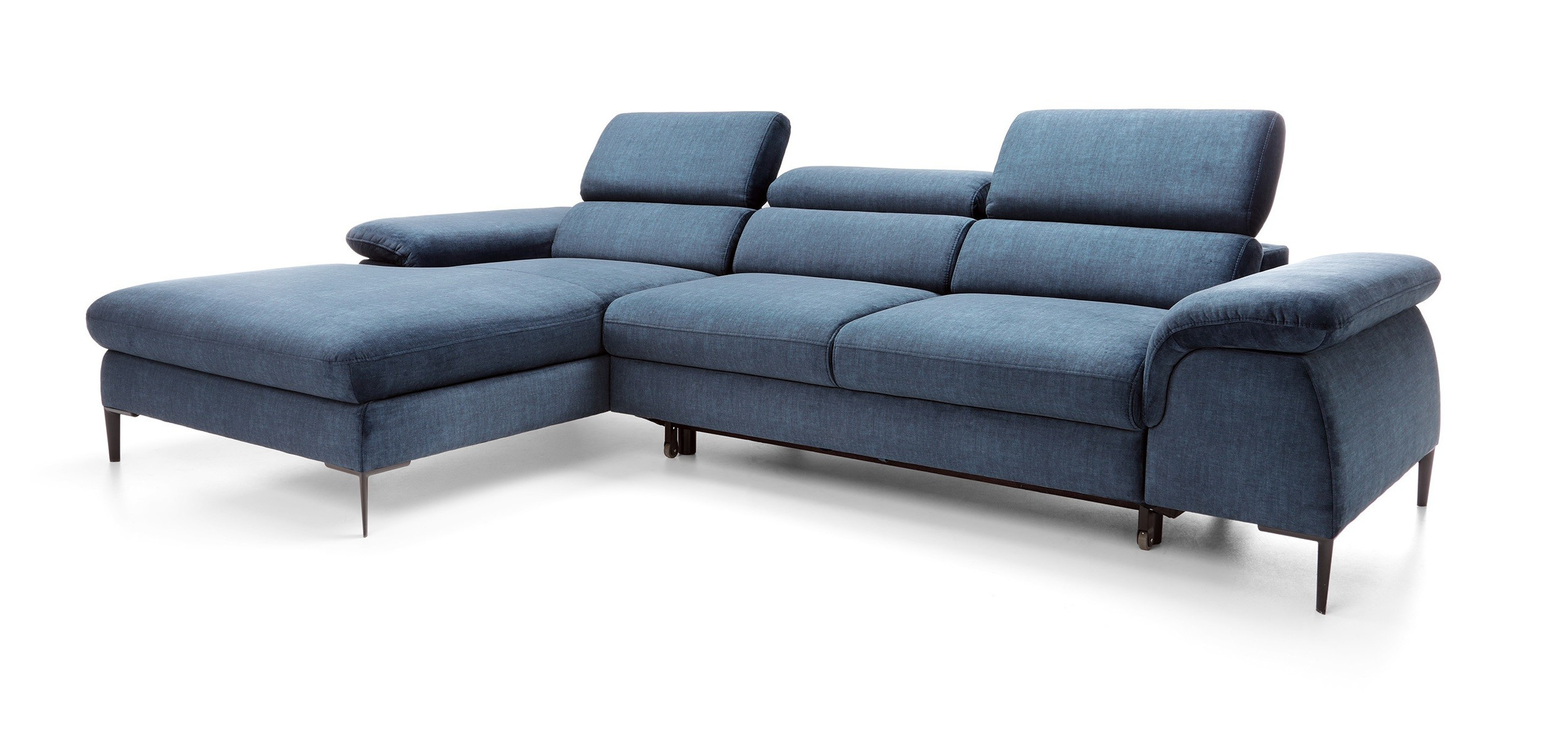 Narożnik SEUL M morski z szezlongiem - elegancka sofa do salonu Lewy