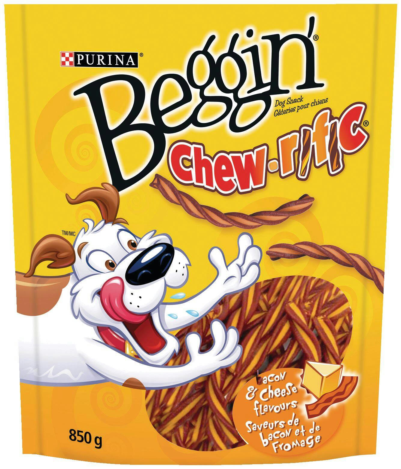 Purina Beggin' Chew-Rific Bacon & Cheese Flavour Dog Treats, 850-g