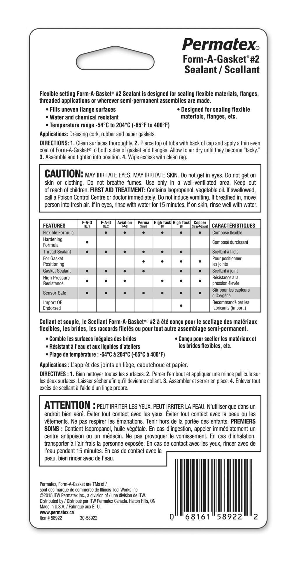 Permatex® Form-A-Gasket® Sealant 2BR, 80-mL