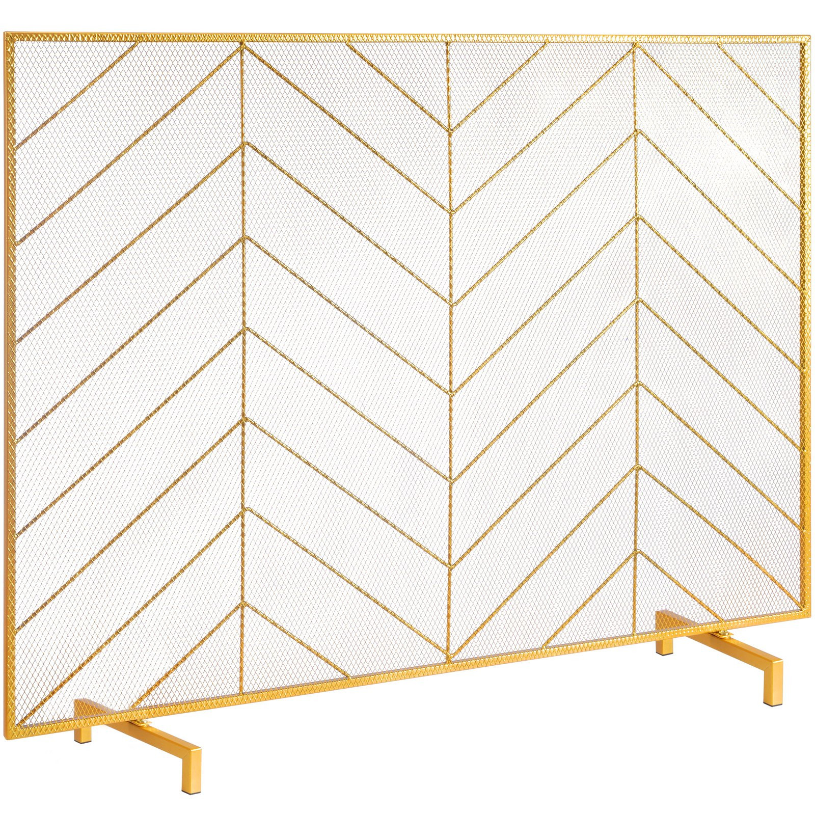 Osłona kominkowa kratka 980x758mm metalowa – przeciwiskrowa złota