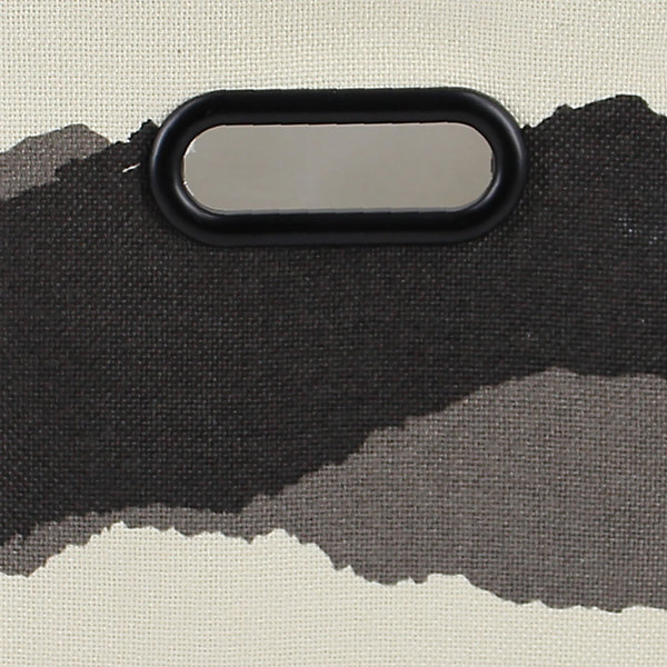 Boîte de rangement carrée en textile imprimé noir et blanc