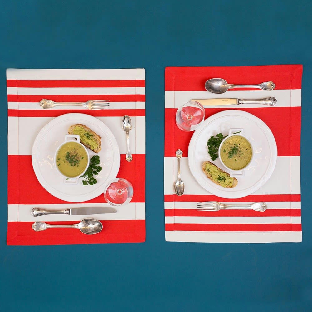 PAMPELUNE - Set de table coton Rouge 41x52 cm